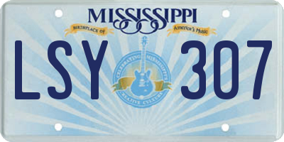 MS license plate LSY307