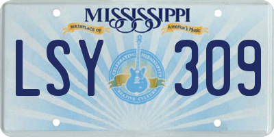 MS license plate LSY309