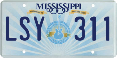 MS license plate LSY311