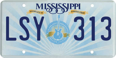 MS license plate LSY313