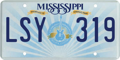 MS license plate LSY319