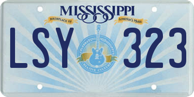 MS license plate LSY323