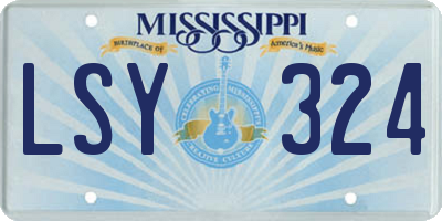 MS license plate LSY324
