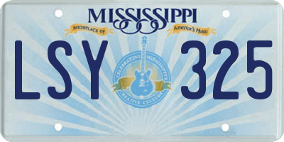 MS license plate LSY325