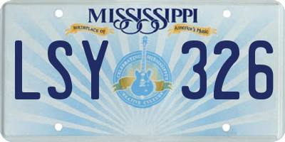 MS license plate LSY326
