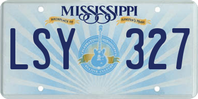 MS license plate LSY327