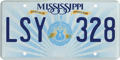 MS license plate LSY328