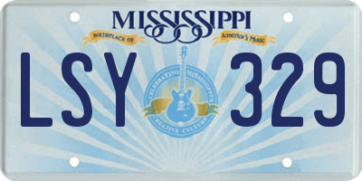 MS license plate LSY329