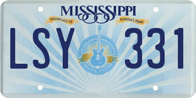 MS license plate LSY331