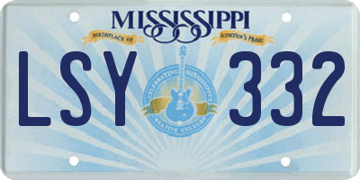 MS license plate LSY332