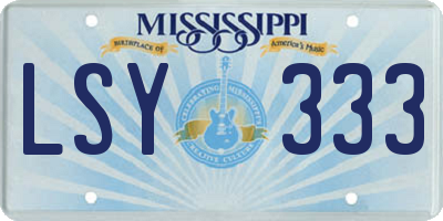 MS license plate LSY333