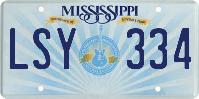 MS license plate LSY334