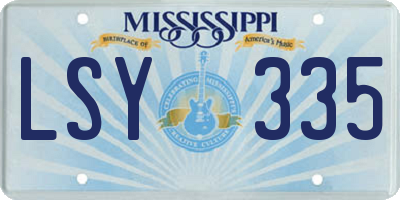 MS license plate LSY335