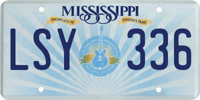 MS license plate LSY336