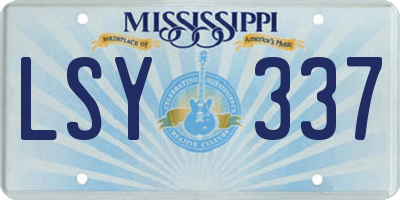 MS license plate LSY337