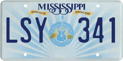 MS license plate LSY341