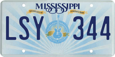 MS license plate LSY344
