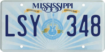 MS license plate LSY348