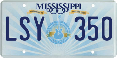 MS license plate LSY350