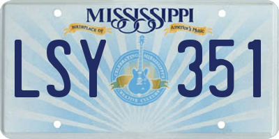 MS license plate LSY351