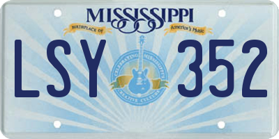 MS license plate LSY352