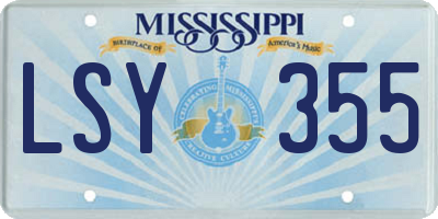 MS license plate LSY355