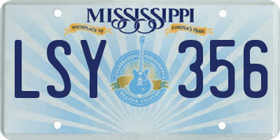 MS license plate LSY356