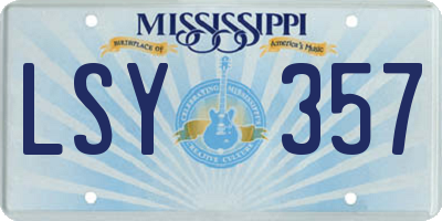 MS license plate LSY357