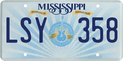 MS license plate LSY358
