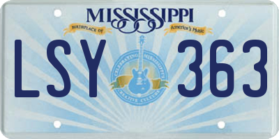 MS license plate LSY363