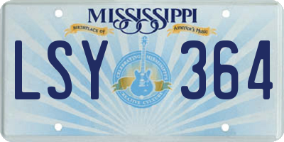 MS license plate LSY364
