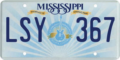 MS license plate LSY367