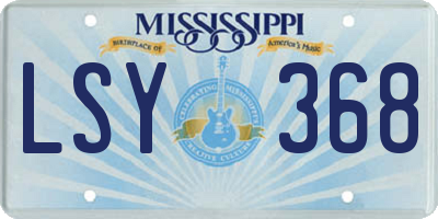 MS license plate LSY368