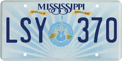 MS license plate LSY370
