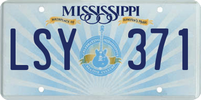 MS license plate LSY371