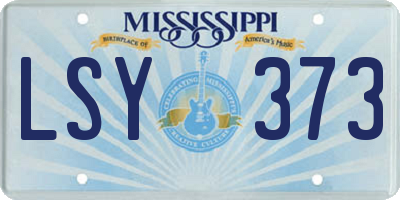 MS license plate LSY373