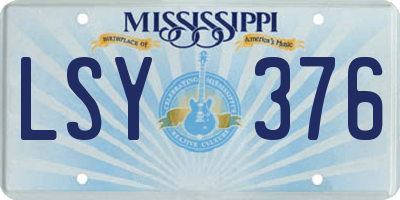 MS license plate LSY376