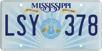 MS license plate LSY378