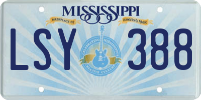 MS license plate LSY388