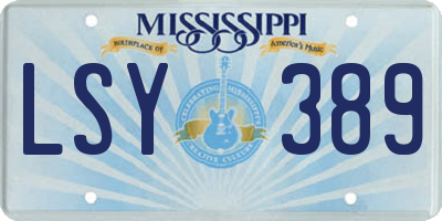 MS license plate LSY389