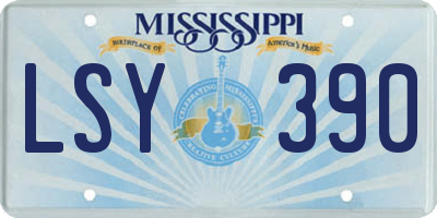 MS license plate LSY390