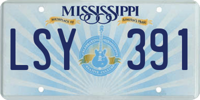 MS license plate LSY391