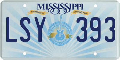 MS license plate LSY393
