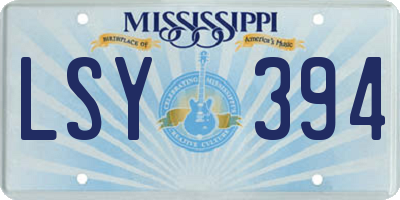 MS license plate LSY394