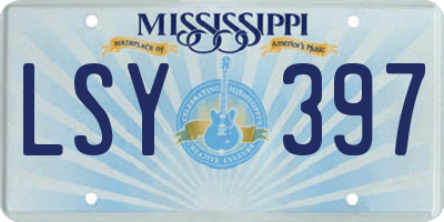 MS license plate LSY397