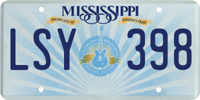 MS license plate LSY398