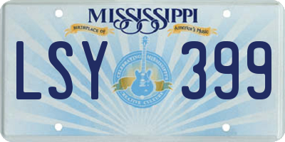 MS license plate LSY399