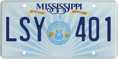 MS license plate LSY401