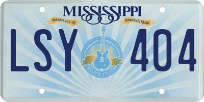 MS license plate LSY404