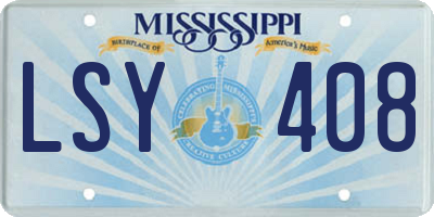 MS license plate LSY408